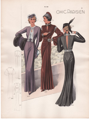 chic parisien fashion illustration 1934